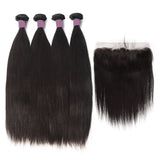 4 Bundles Of Straight Virgin Brazilian Hair With Frontal